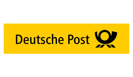 Deutsche Post logo on a yellow background