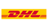 DHL logo on a yellow background