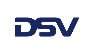 DSV logo in light gray on a white background